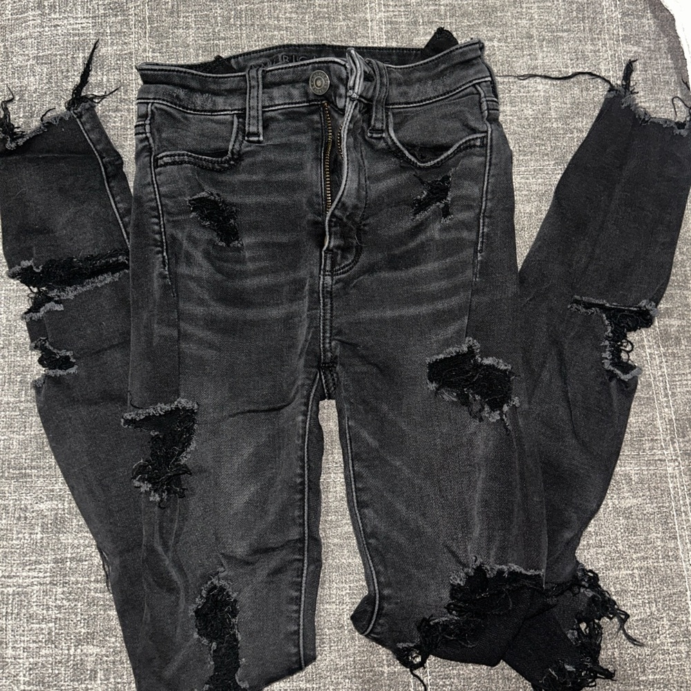 Distressed Black Jeans for Women